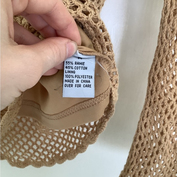 Amy Byer Women's Beige Crochet Blouse - Picture 5 of 5